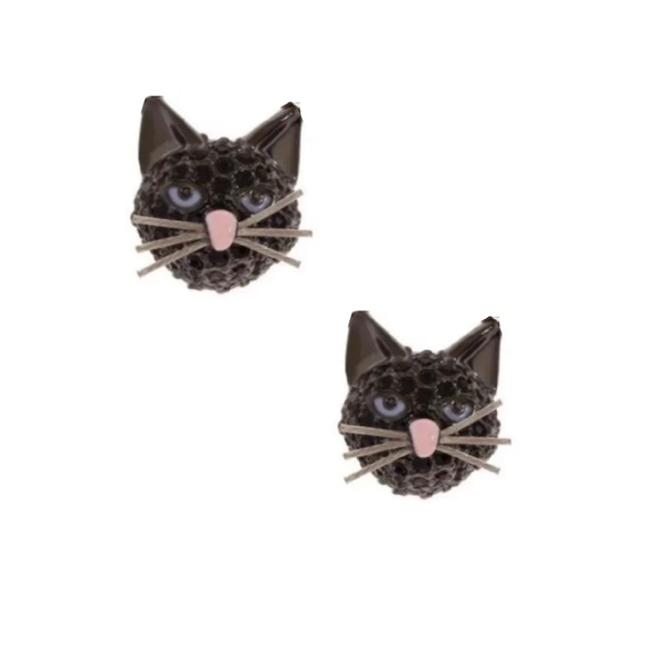 kate spade Jewelry - $78 Kate Spade ‘Out of the Bag’ Black Cat Studs